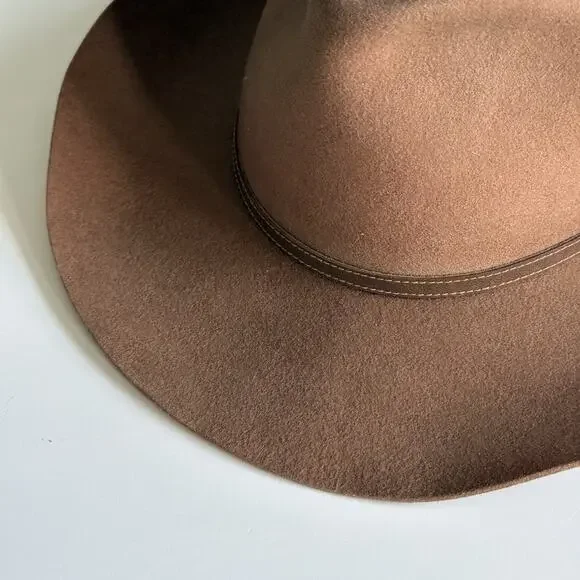 Vtg Bailey Beaver Felt Cowboy Hat Size 6 7/8 55 Chocolate Brown Wool‎ Felt T81